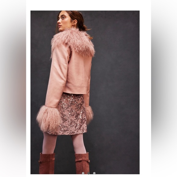 FREE PEOPLE NWT CHAROLETTE SIMONE CROPPED PENNY FAUX LEATHER JACKET 🦋 - Picture 6 of 16